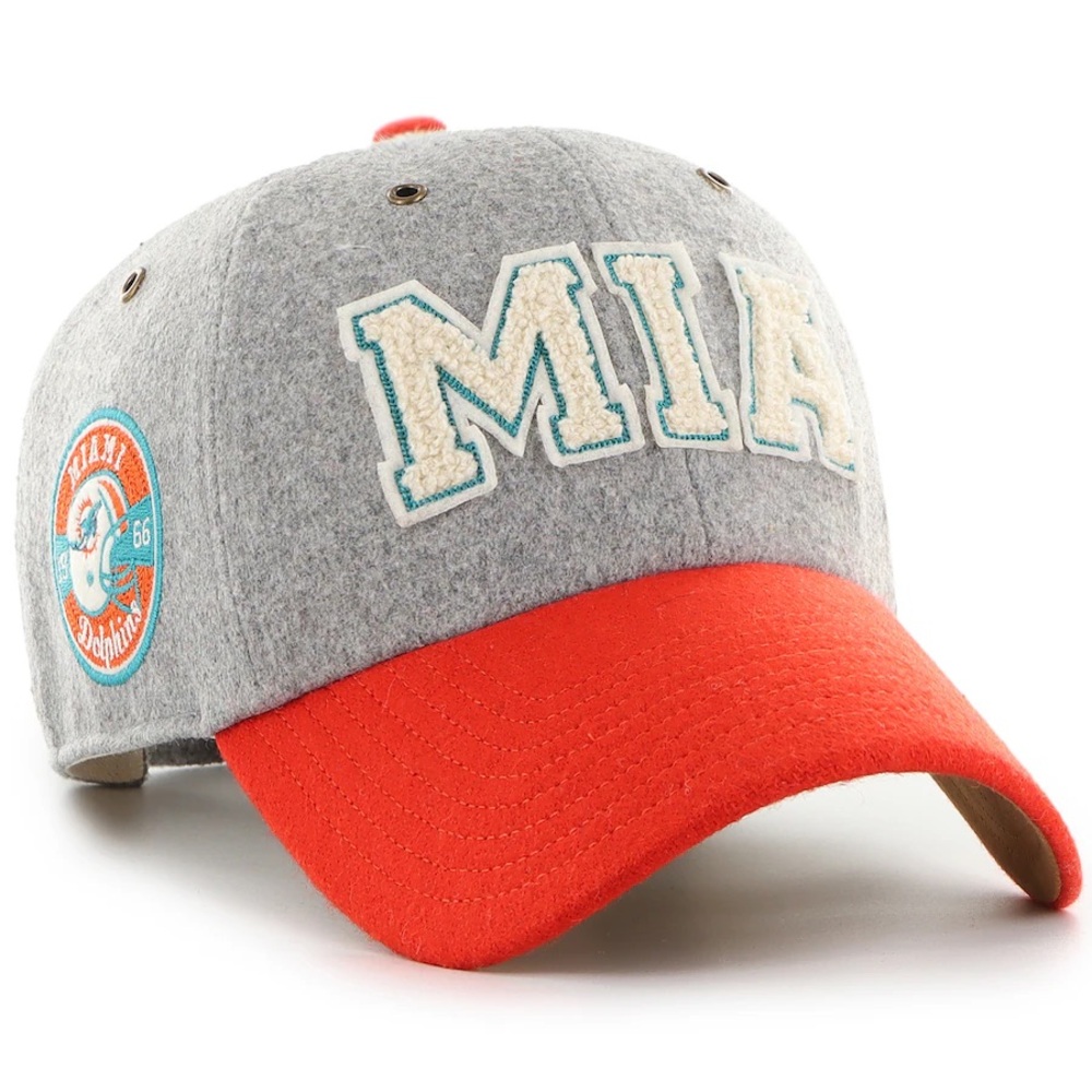 Unisex Miami Dolphins Stoney Clover Lane x '47 Gray/Orange Block‎ Adjustable Hat